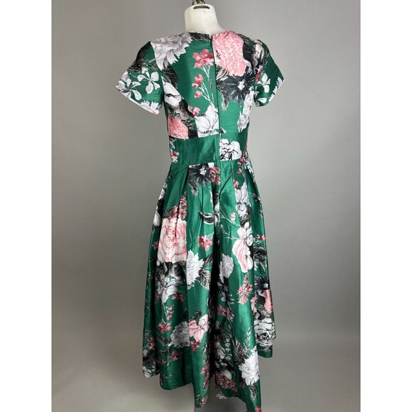 Eshakti Rose Bouquet Print Dupioni Banded Empire Maxi Dress Size XS/S Womens - Picture 6 of 6